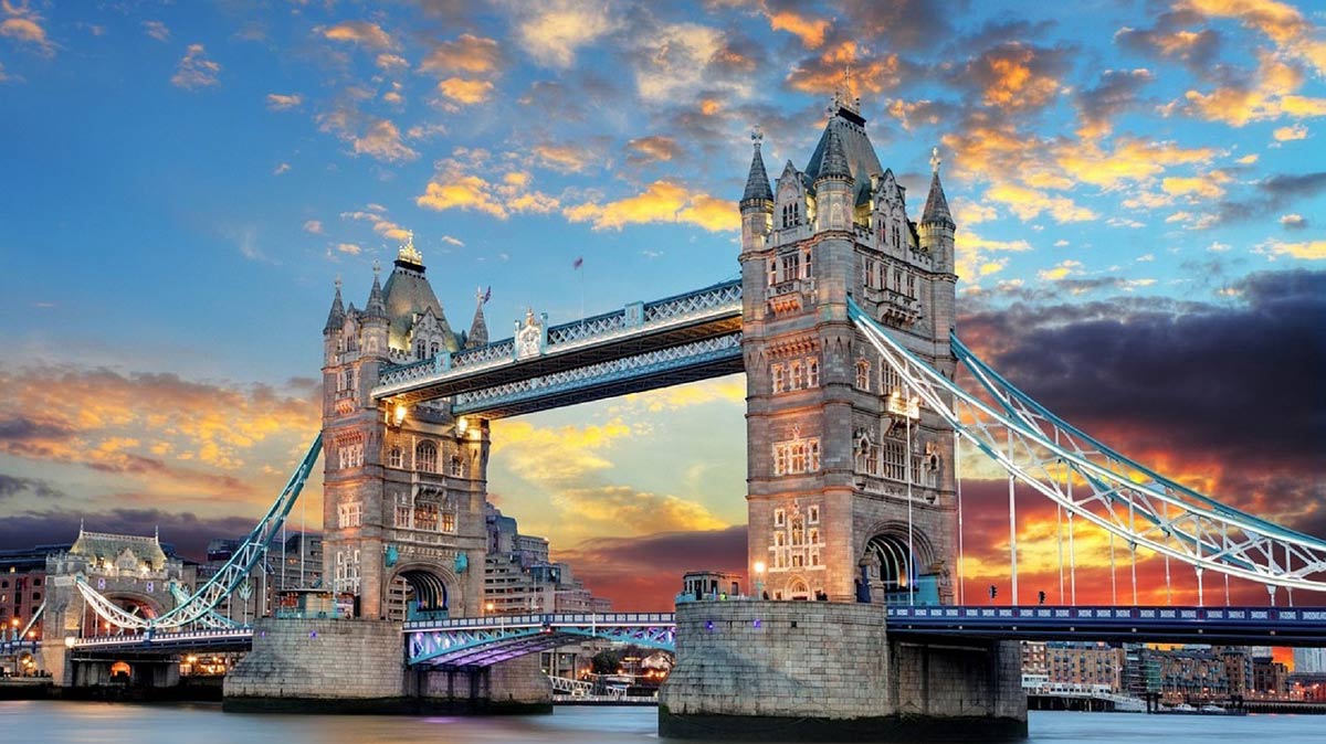 The famous Tower Bridge in London, UK.