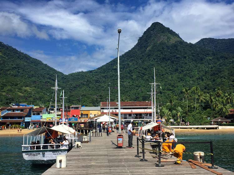 The dock of Vila do Abraao, the only town Ilha Grande. 