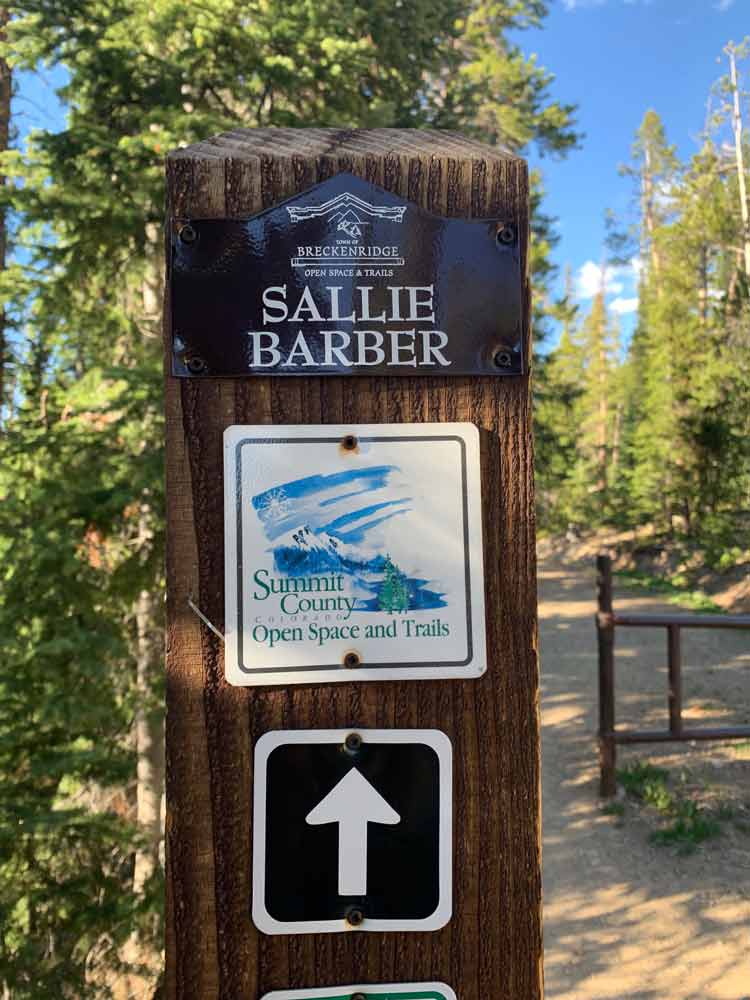 Starting the Sallie Barber Mine Trail in Breckenridge, CO.