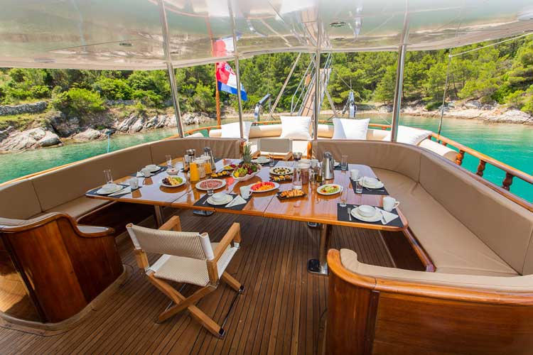 Dining aboard a gulet