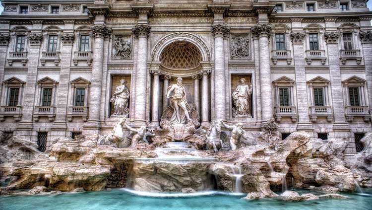 The Trevi Fountain is a top attraction in Rome. 