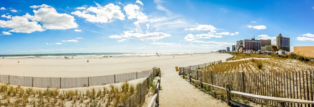 Atlantic City beach in New Jersey.