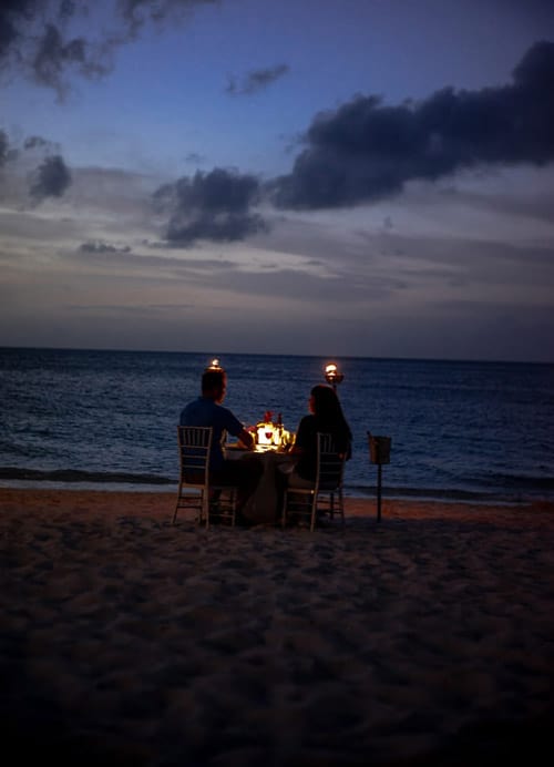 The perfect exclusive beach spot for a date night.