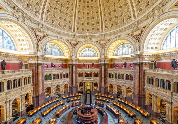 Inside the Library of Congress in Washington, D.C.