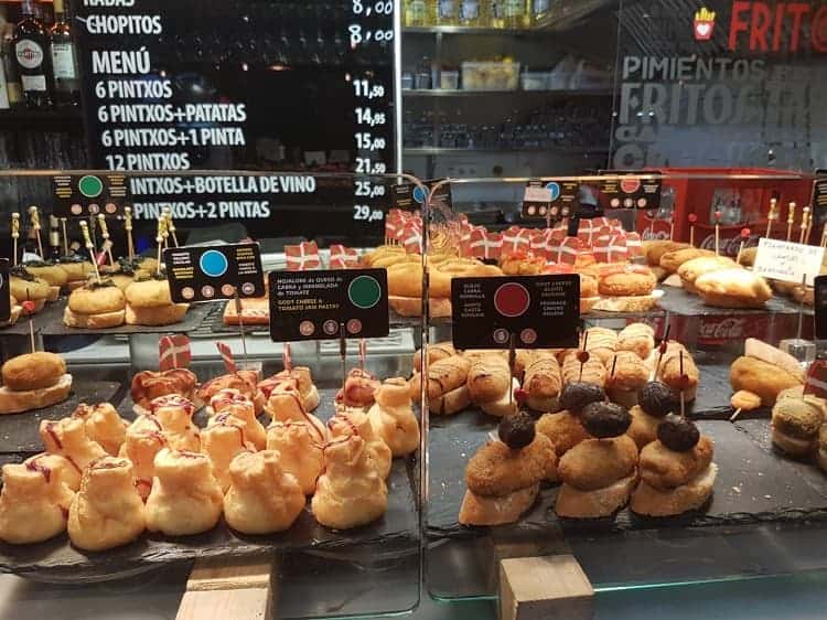 Pintxos in the Mercado de Ribera Bilbao