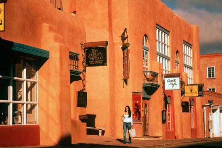 Shopping street in Santa Fe New Mexico
