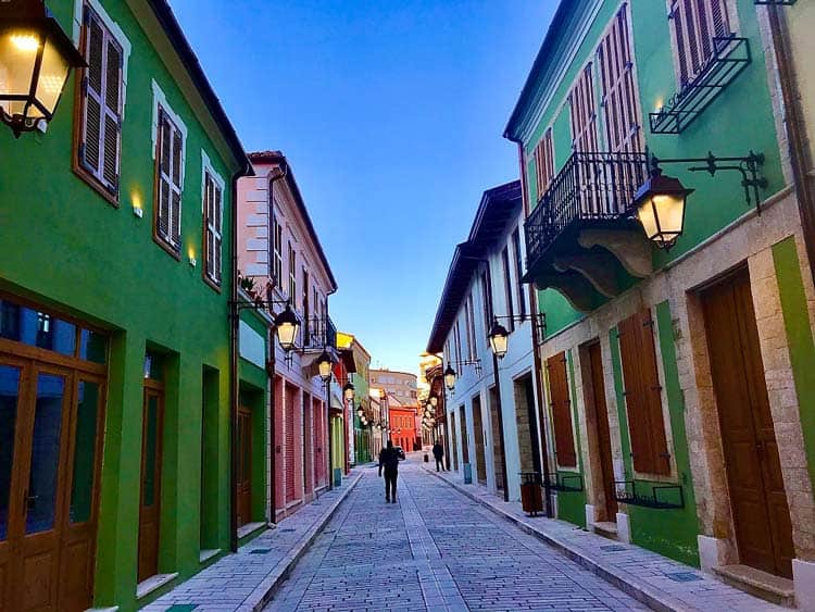 The colorful homes lining the streets of Vlora City in Old Town.