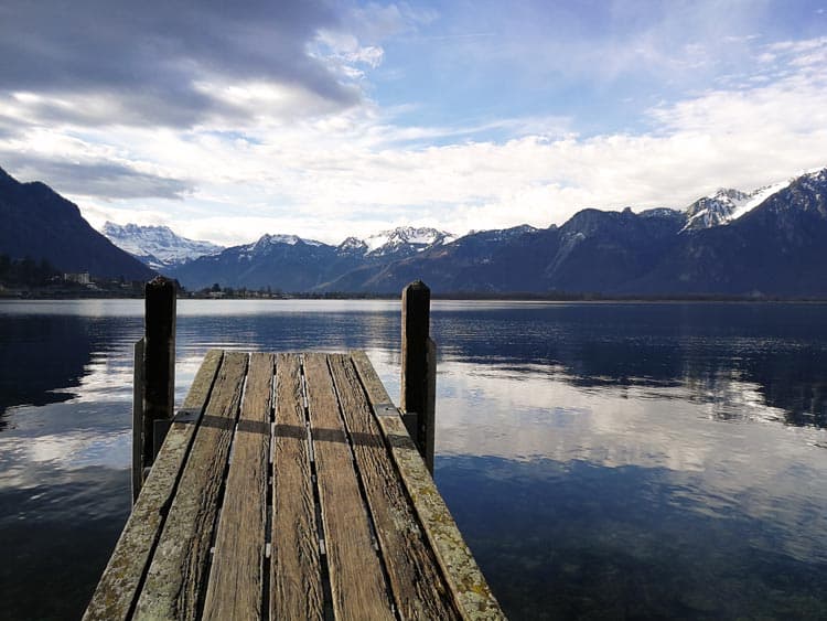 A quiet dock on Lake Geneva, Switzerland.