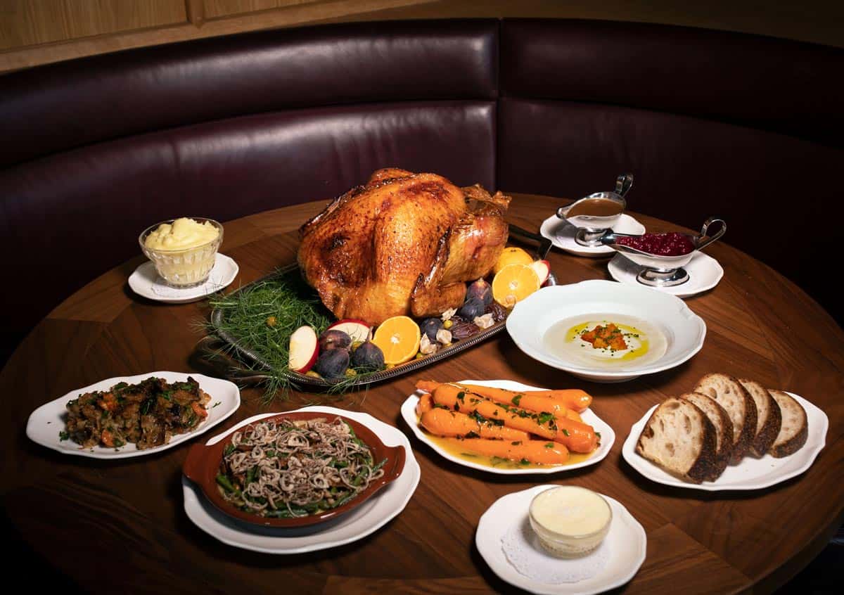 The delicious Thanksgiving spread at Le Crocodile in NYC.