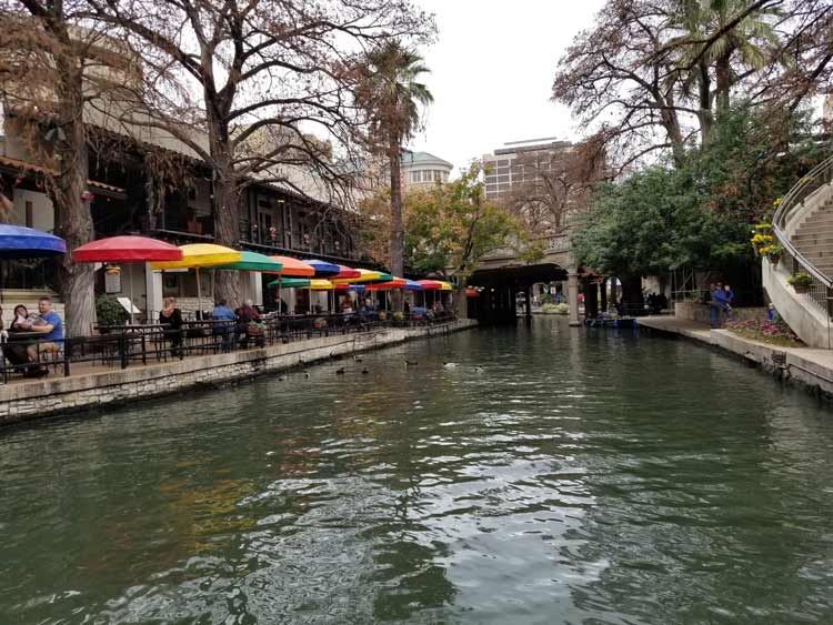 The River Walk during the day.