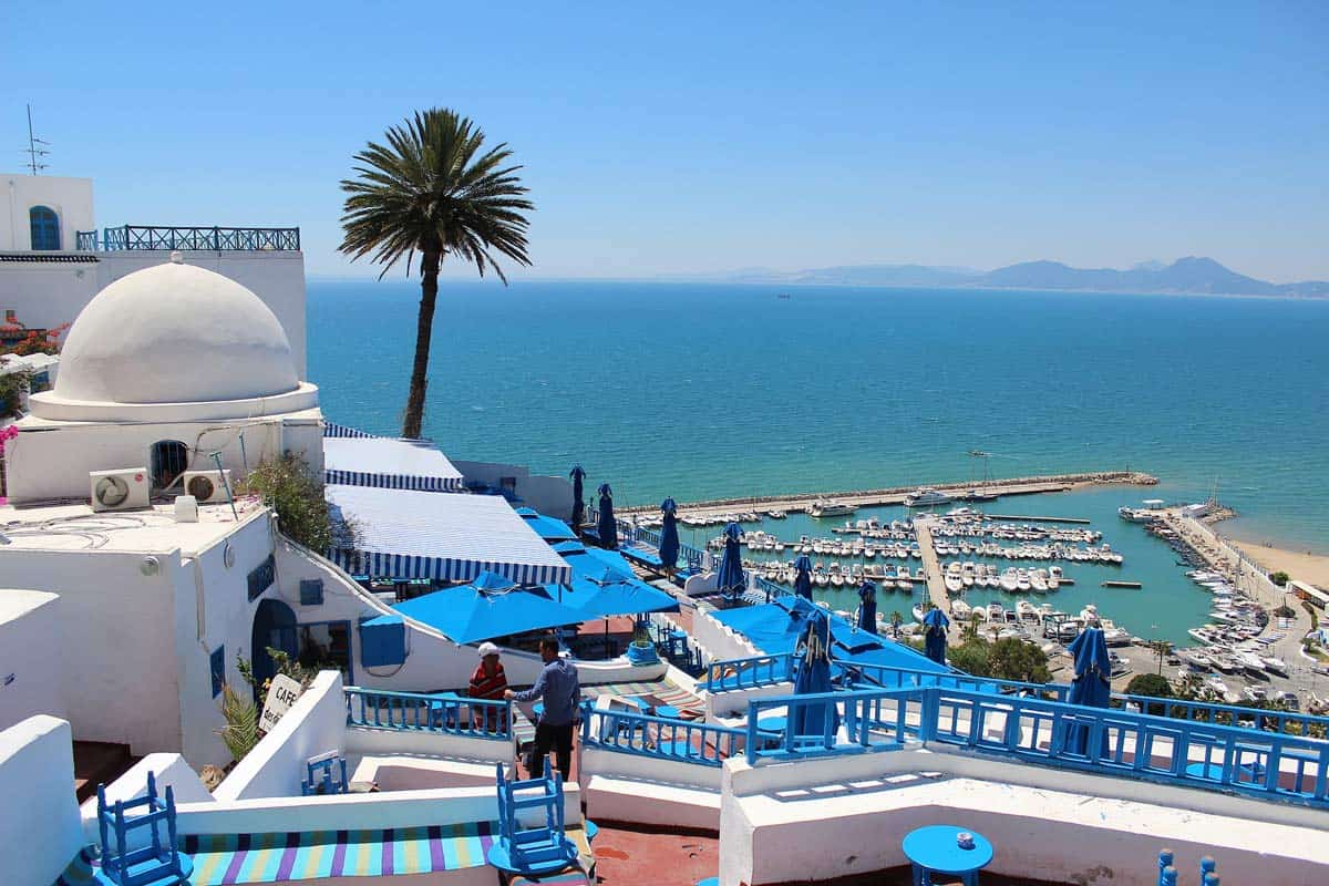 View of Tunisia on the coast of the Mediterranean Sea.