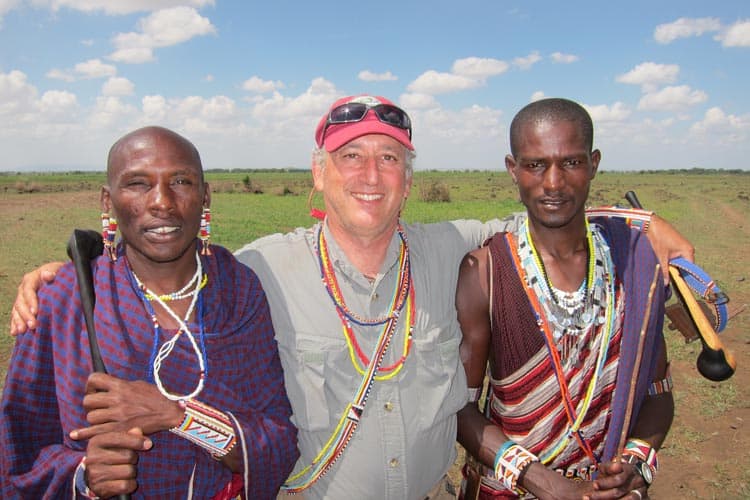 Alan with Maasai. 