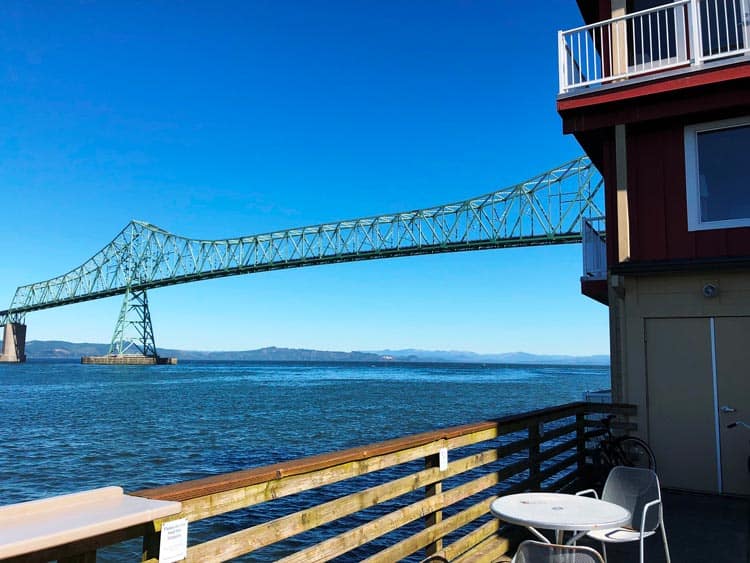 View of Astoria-Megler Bridge from hotel. Photo by Mari S. Gold