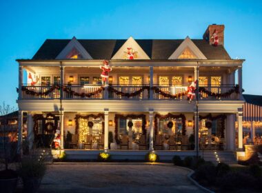 Baron's Cove decorated for holidays in Hamptons