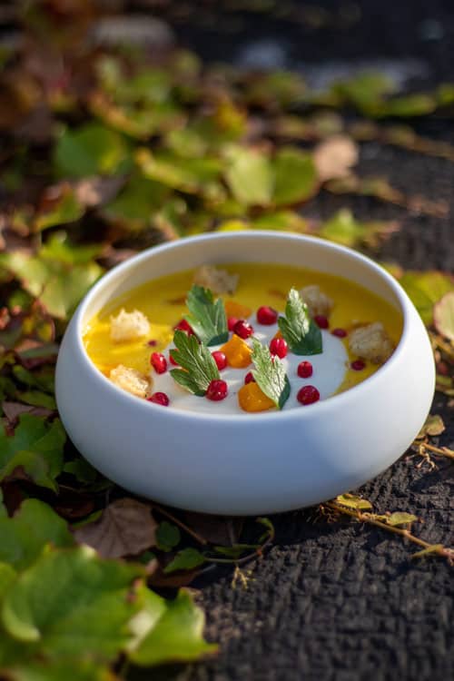 Pumpkin Soup at Cafe Boulud Blantyre.