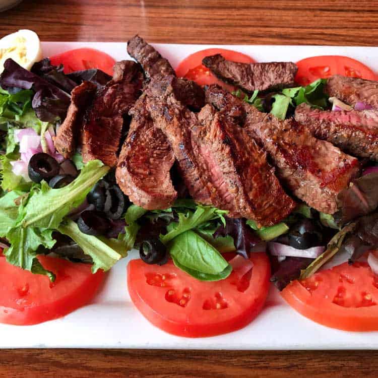 A Sheridan-sized steak and salad.