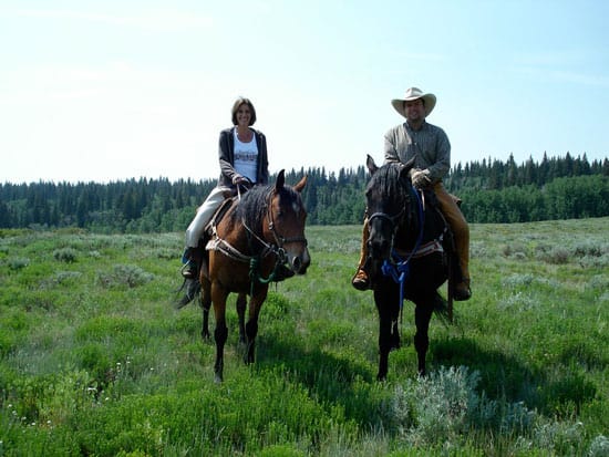 Riding horses at Latigo Ranch.