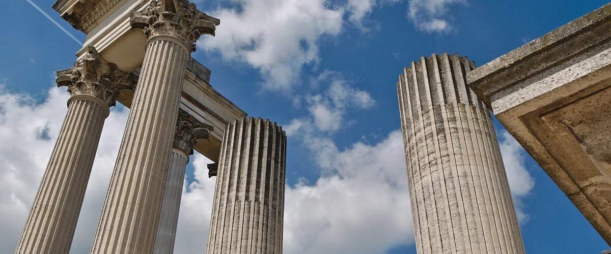 Ancient pillars in Xanten, Germany