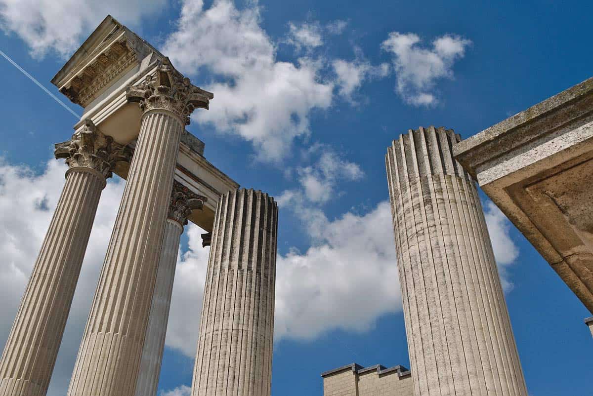 Ancient pillars in Xanten, Germany