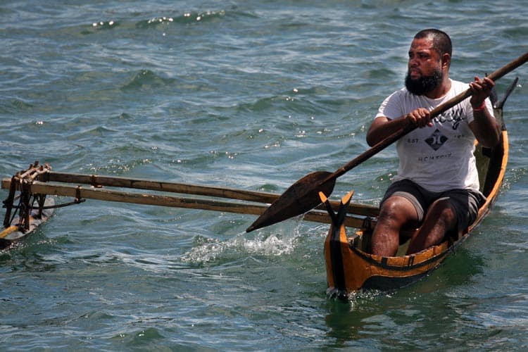 One-man Paddling Canoe in Yap.
