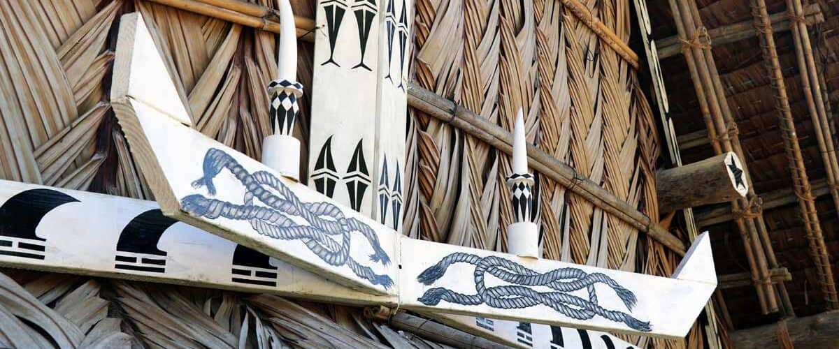 Traditional Yap house wood carving design.