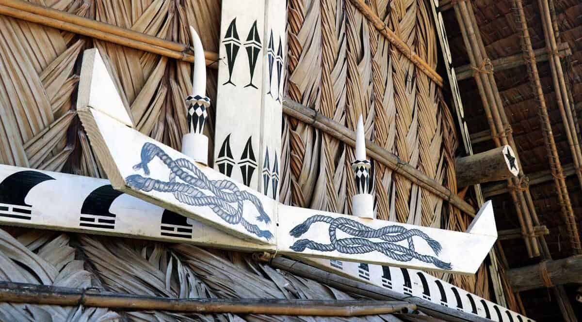 Traditional Yap house wood carving design.