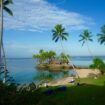 The beach of Warwick Hotel on Viti Levu, the largest island.