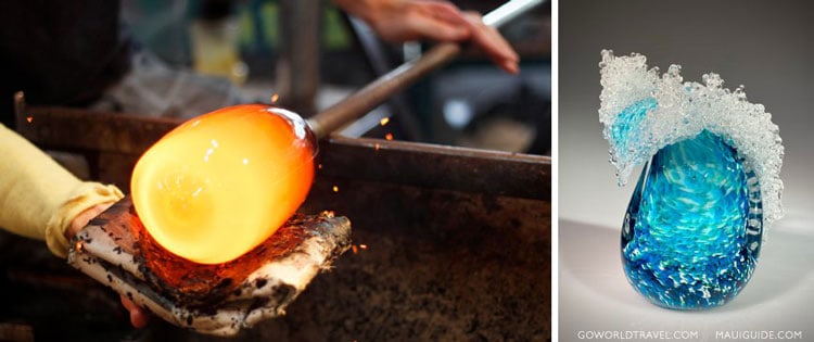 live Maui glass blowing