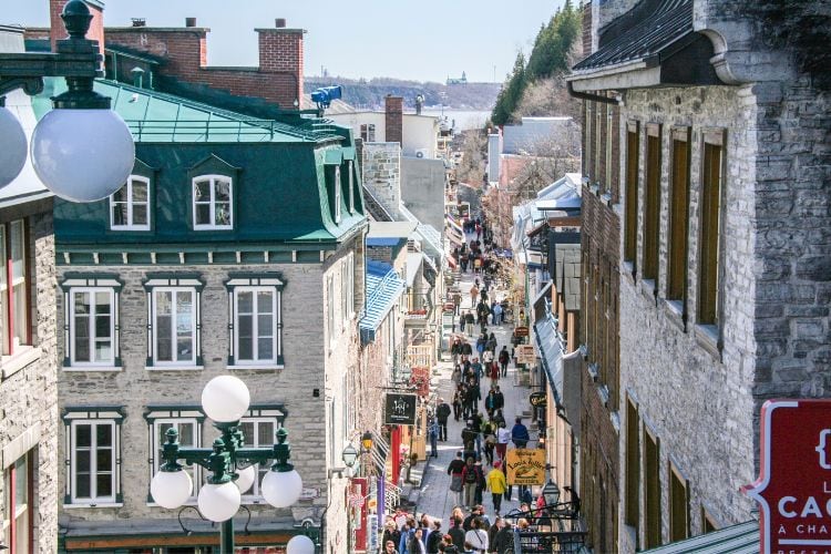 The picturesque streets of Quebec City