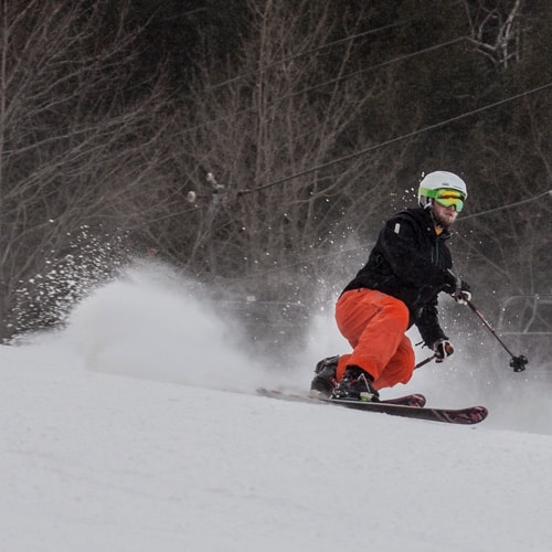 A person skiing at Whiteface Mountain in New York. Photo Courtesy of Whiteface Mountain