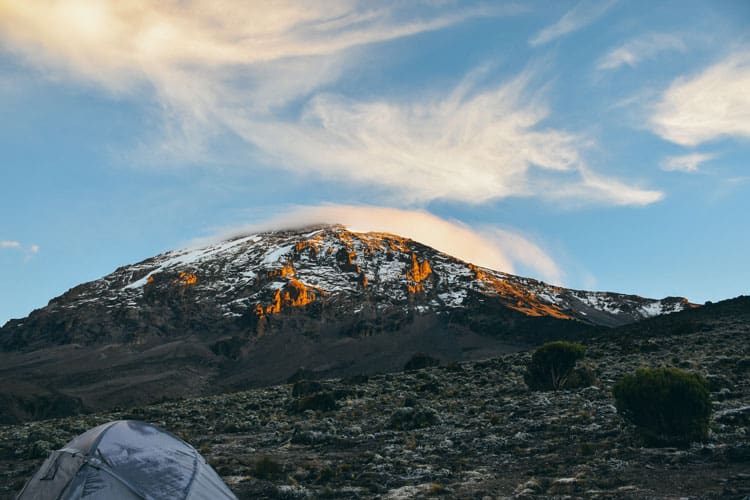 Social distancing on Mt. Kilimanjaro in Tanzania