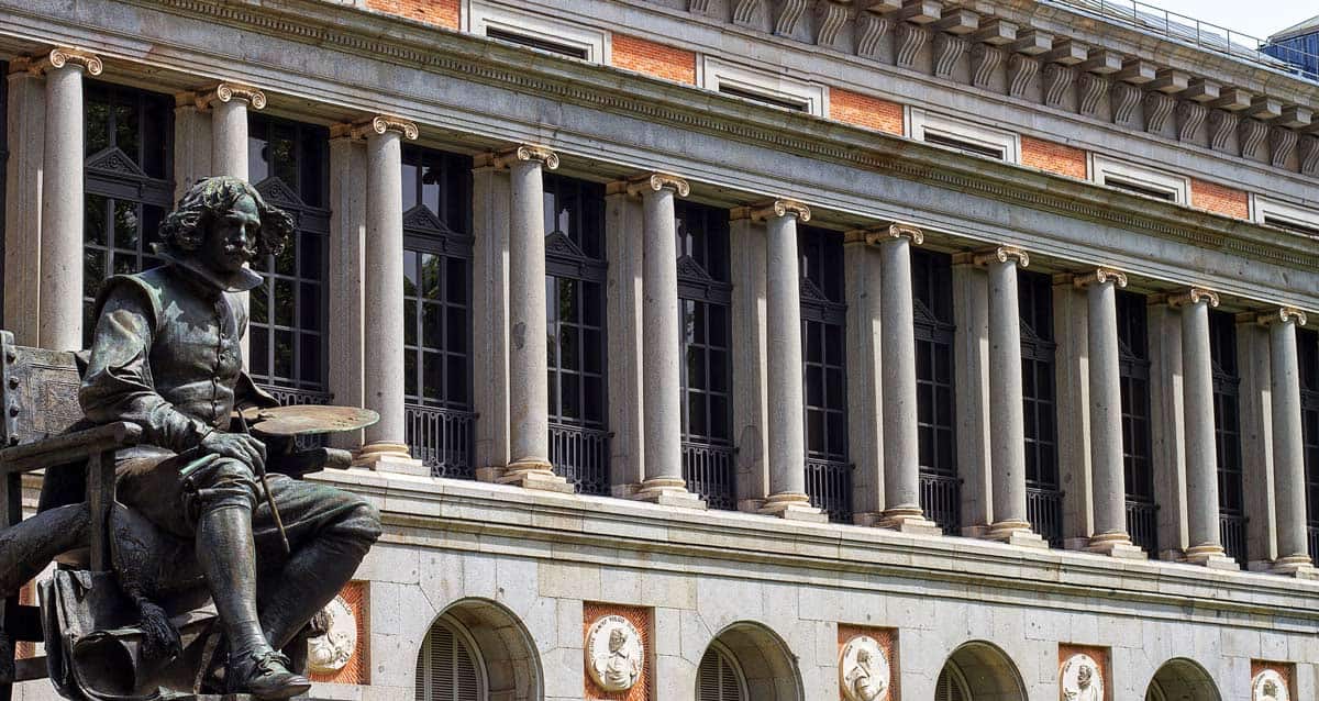 The entrance to the Museo Del Prado in Madrid, Spain