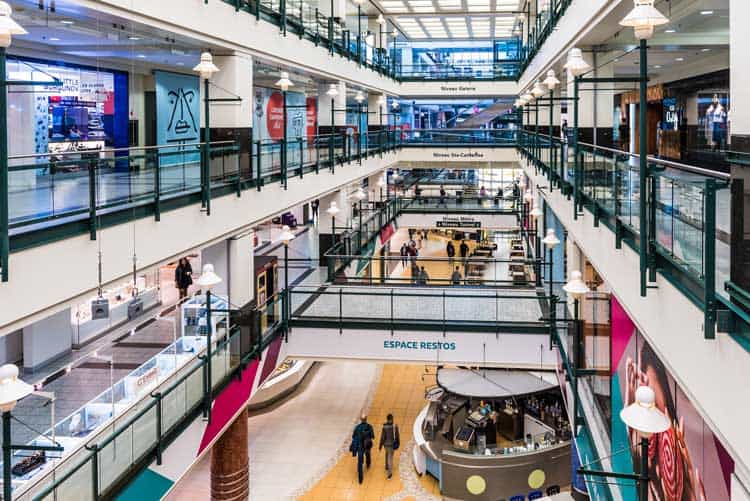 Montreal's underground city filled with shops and restaurants