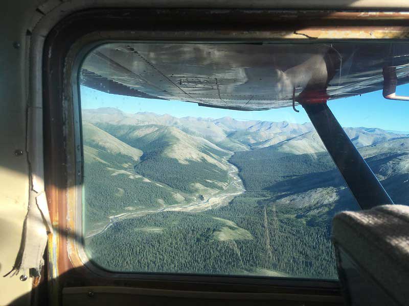 View from a float plane in Alaska