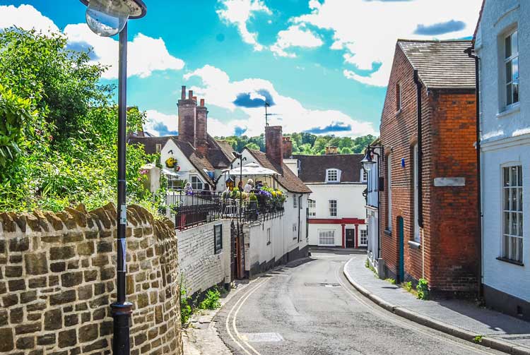 The peaceful streets in town