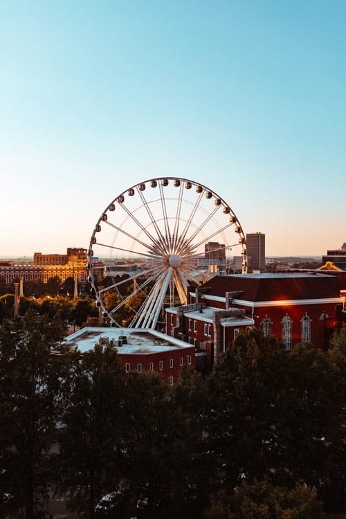 Aerial view of Centennial Olympic Park in Atlanta, Georgia