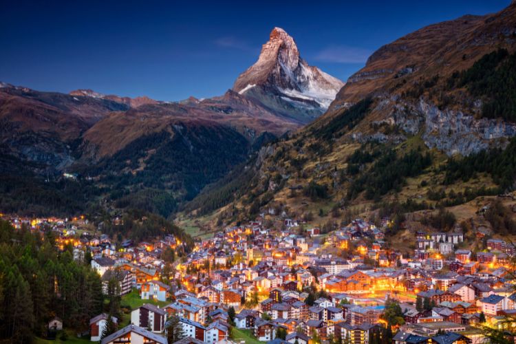 Zermatt with the Matterhorn in the background
