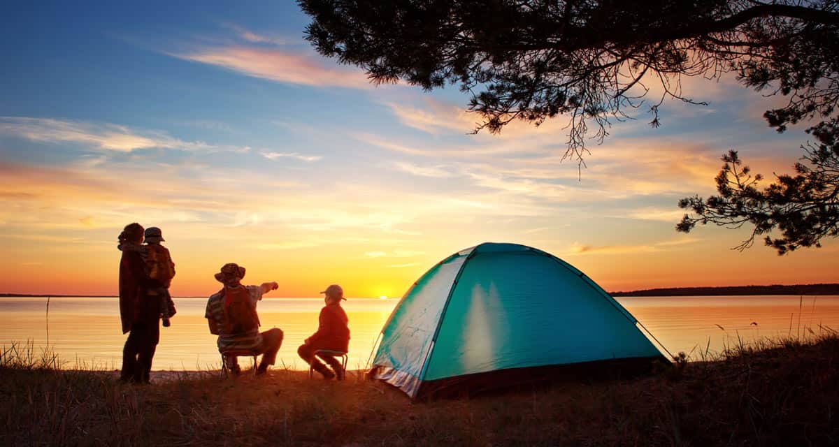 Family camping in Greece