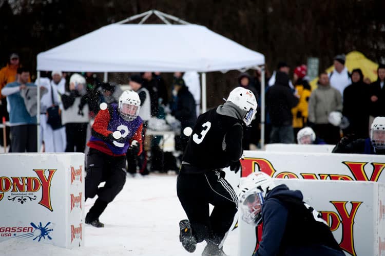 The Fur Rendezvous has many activities, including a snowball fight. Photo by Dino Vournas