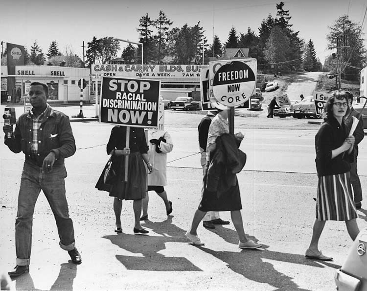 With protests for equality, the Civil Rights Movement swept the nation. CC Image by Seattle Municipal Archives