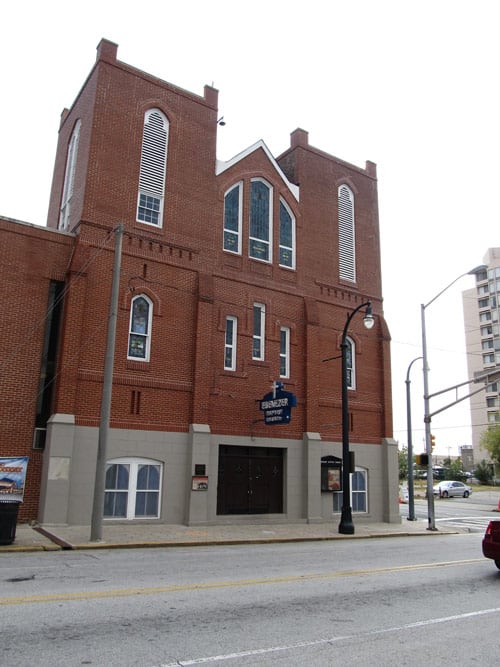 Ebenezer Baptist Church, a mere four-minute walk from King's birthplace where he was a pastor. CC Image by Ken Lund