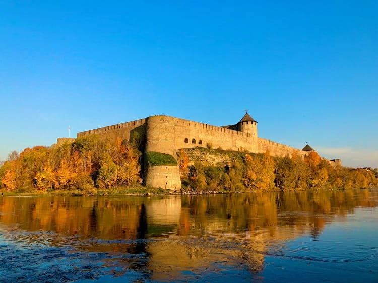 View of the Russian castle from Narva, Estonia