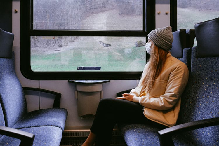 Train travel with masks