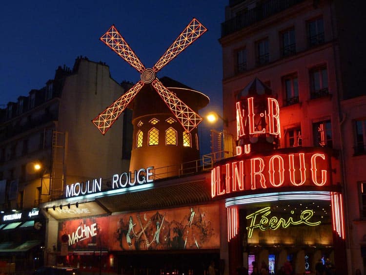 Out front of the Moulin Rouge