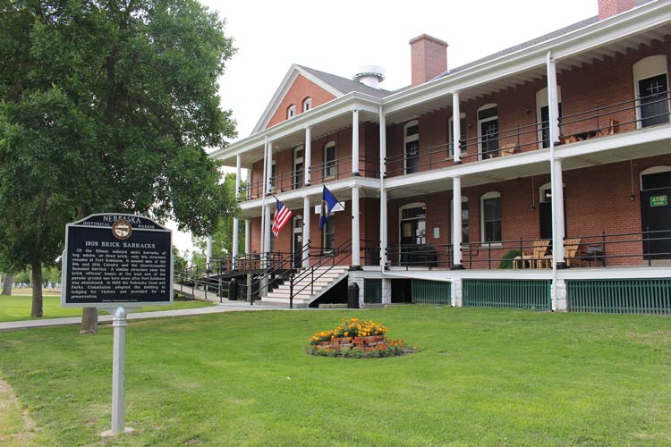 Nebraska's Historical Marker: 1909 Brick Barracks at Fort Robinson. Photo by Janna Graber