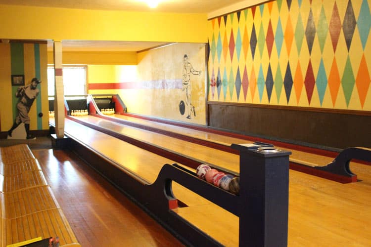 The historic Duckpin Bowling Alley, is a three-lane bowling alley that has been moved once and preserved since the 1920s or 1930s, the date is debatable, but the fact that it is a one-of-a-kind, west of the Mississippi, is not. Photo by Janna Graber