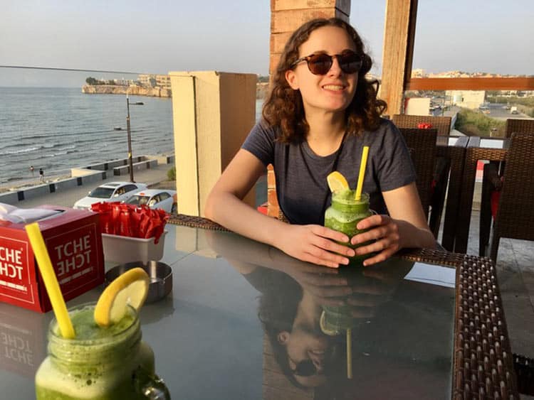 In Muscat, travelers can find the Tche Tche Cafe on Al Qurum Beach and have a refreshing mint lemonade. Photo by Sue Sanders