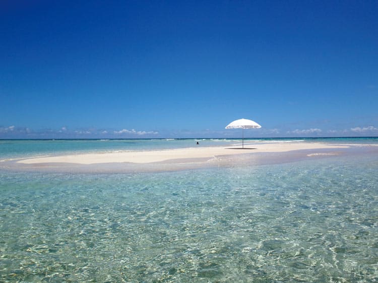 The crystal clear wasters of the Amami beaches.