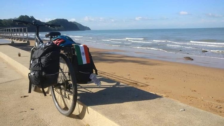 Cycling in the east coast of Thailand enroute Koh Chang Island. 