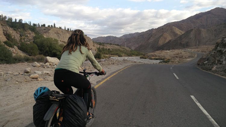 Cycling at 4500 mts in Morey Plains in Indian Himalays. 